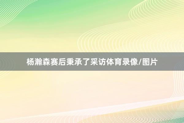 杨瀚森赛后秉承了采访体育录像/图片