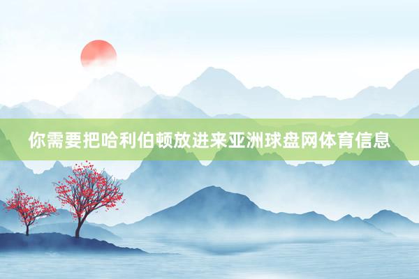 你需要把哈利伯顿放进来亚洲球盘网体育信息