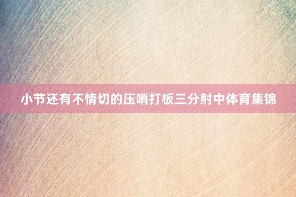 小节还有不情切的压哨打板三分射中体育集锦