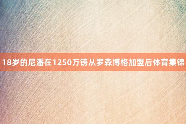 18岁的尼潘在1250万镑从罗森博格加盟后体育集锦