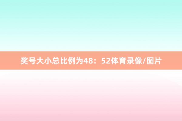 奖号大小总比例为48：52体育录像/图片